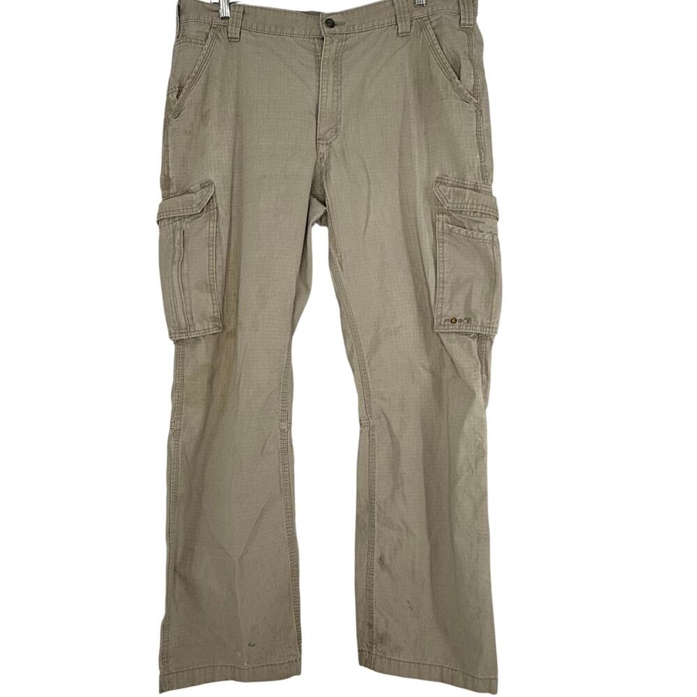 Carhartt Force Light Tan Work Pants Cargo 38x34 Cotton